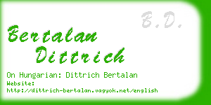 bertalan dittrich business card